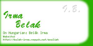 irma belak business card