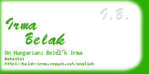 irma belak business card